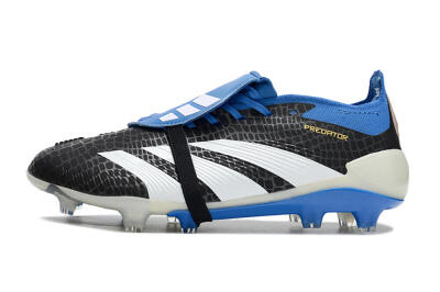 Adidas Predator Elite Foldover Tongue FG Firm Ground Soccer Cleats - Black/White/Blue