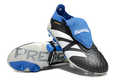 Adidas Predator Elite Foldover Tongue FG Firm Ground Soccer Cleats - Black/White/Blue