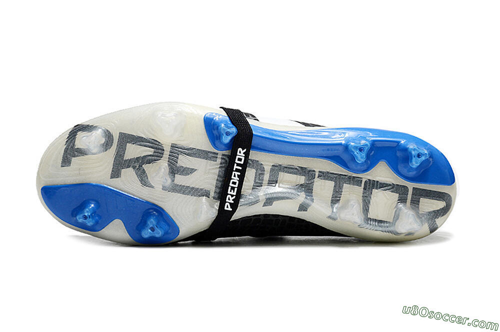 Adidas Predator Elite Foldover Tongue FG Firm Ground Soccer Cleats - Black/White/Blue 6