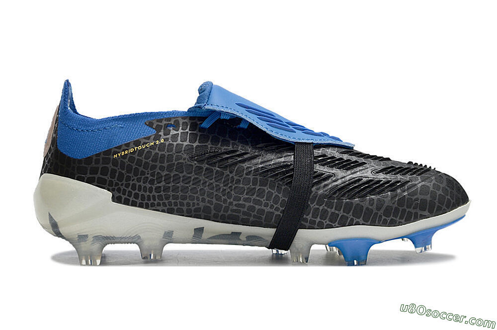 Adidas Predator Elite Foldover Tongue FG Firm Ground Soccer Cleats - Black/White/Blue 7