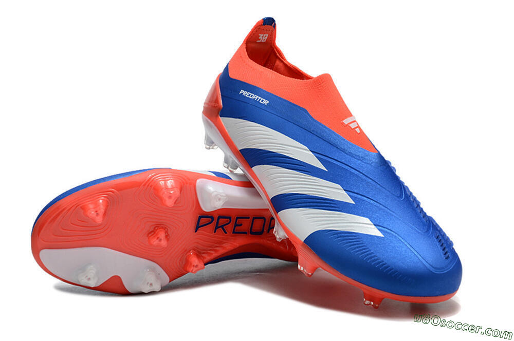 Adidas Predator Accuracy+ FG Firm Ground Soccer Cleats - Blue/White/Red 3