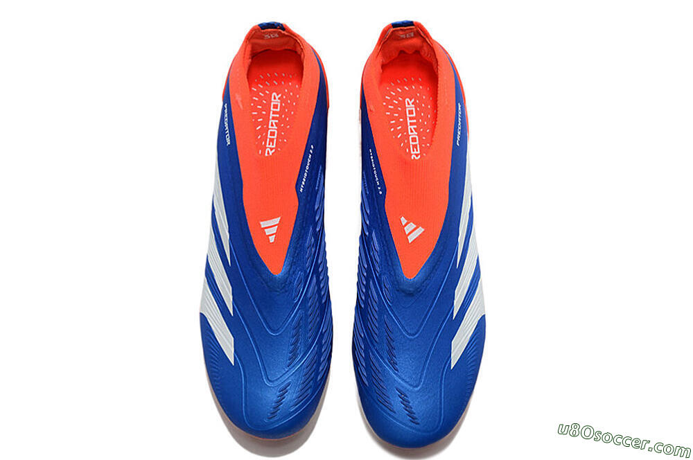 Adidas Predator Accuracy+ FG Firm Ground Soccer Cleats - Blue/White/Red 4