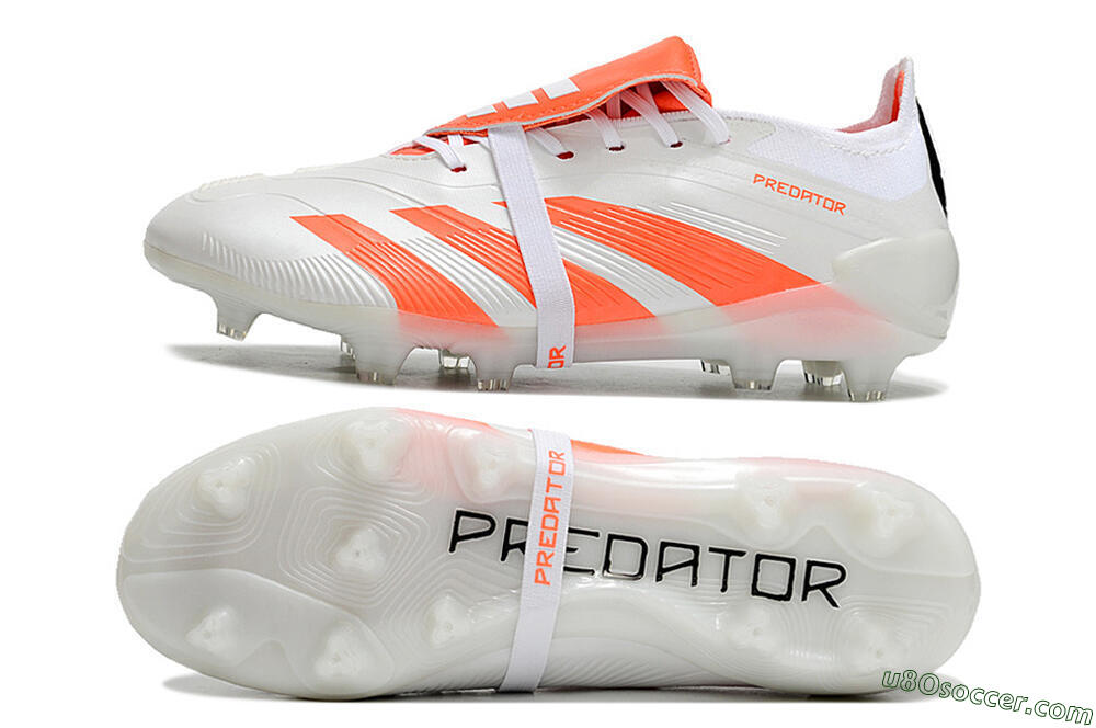 Adidas Predator Elite Foldover Tongue FG Firm Ground Soccer Cleats - Beige/White/Red 0