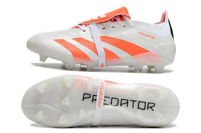 Adidas Predator Elite Foldover Tongue FG Firm Ground Soccer Cleats - Beige/White/Red