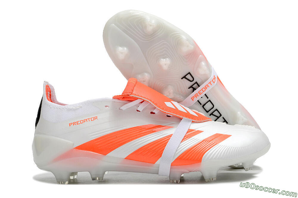 Adidas Predator Elite Foldover Tongue FG Firm Ground Soccer Cleats - Beige/White/Red 1