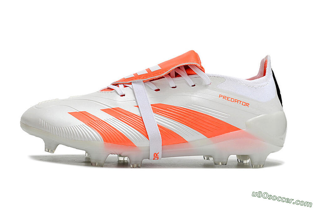 Adidas Predator Elite Foldover Tongue FG Firm Ground Soccer Cleats - Beige/White/Red 2