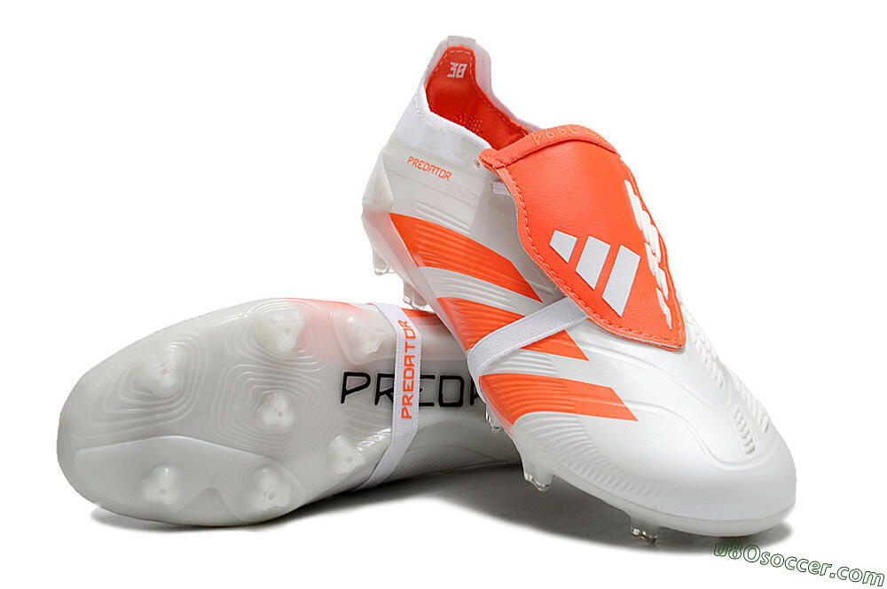 Adidas Predator Elite Foldover Tongue FG Firm Ground Soccer Cleats - Beige/White/Red 3