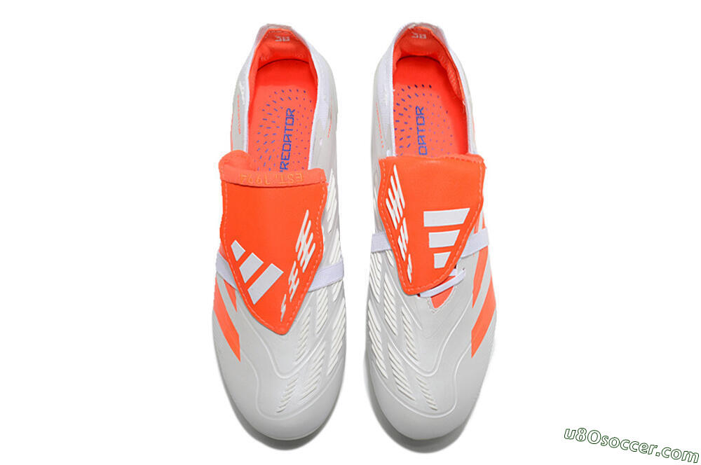 Adidas Predator Elite Foldover Tongue FG Firm Ground Soccer Cleats - Beige/White/Red 4