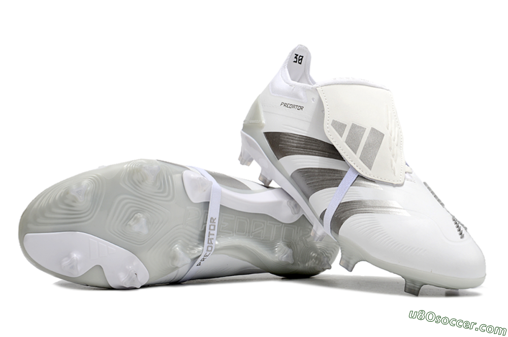 Adidas Predator Elite Foldover Tongue FG Firm Ground Soccer Cleats - White/Grey 0