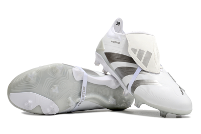 Adidas Predator Elite Foldover Tongue FG Firm Ground Soccer Cleats - White/Grey