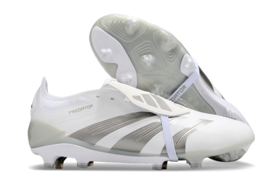 Adidas Predator Elite Foldover Tongue FG Firm Ground Soccer Cleats - White/Grey