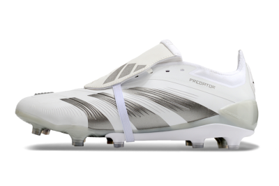 Adidas Predator Elite Foldover Tongue FG Firm Ground Soccer Cleats - White/Grey