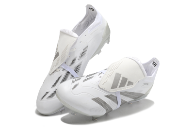 Adidas Predator Elite Foldover Tongue FG Firm Ground Soccer Cleats - White/Grey