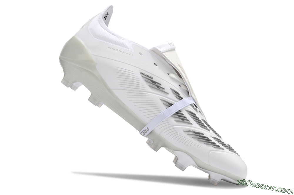 Adidas Predator Elite Foldover Tongue FG Firm Ground Soccer Cleats - White/Grey 4