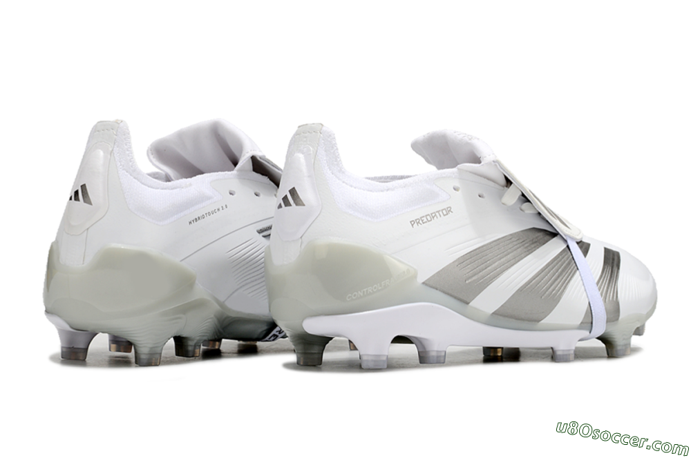 Adidas Predator Elite Foldover Tongue FG Firm Ground Soccer Cleats - White/Grey 6
