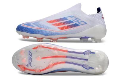 Adidas F50 Adizero FG Firm Ground Soccer Cleats - White/Blue/Orange