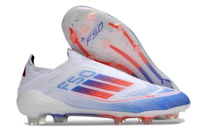 Adidas F50 Adizero FG Firm Ground Soccer Cleats - White/Blue/Orange