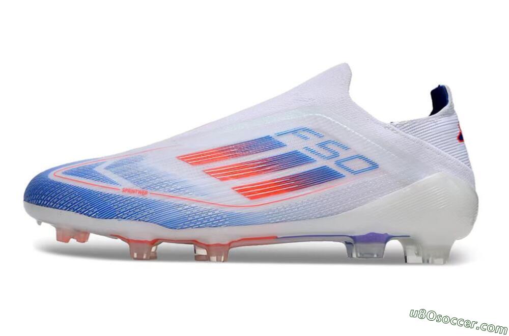 Adidas F50 Adizero FG Firm Ground Soccer Cleats - White/Blue/Orange 2