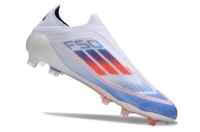 Adidas F50 Adizero FG Firm Ground Soccer Cleats - White/Blue/Orange