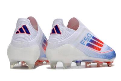 Adidas F50 Adizero FG Firm Ground Soccer Cleats - White/Blue/Orange