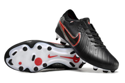 Nike Tiempo Legend 10 Elite FG Firm Ground Soccer Cleats - Black/Red/White