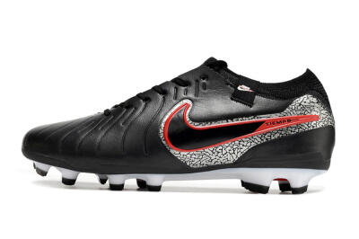 Nike Tiempo Legend 10 Elite FG Firm Ground Soccer Cleats - Black/Red/White