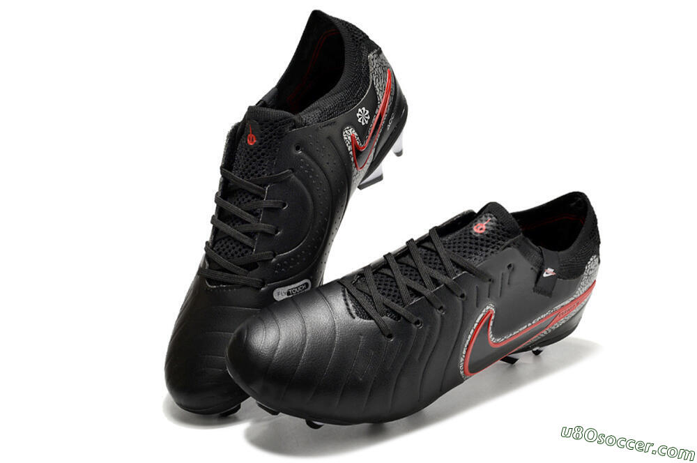 Nike Tiempo Legend 10 Elite FG Firm Ground Soccer Cleats - Black/Red/White 3