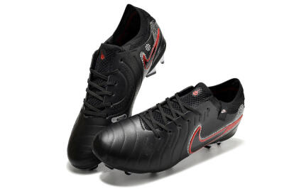 Nike Tiempo Legend 10 Elite FG Firm Ground Soccer Cleats - Black/Red/White