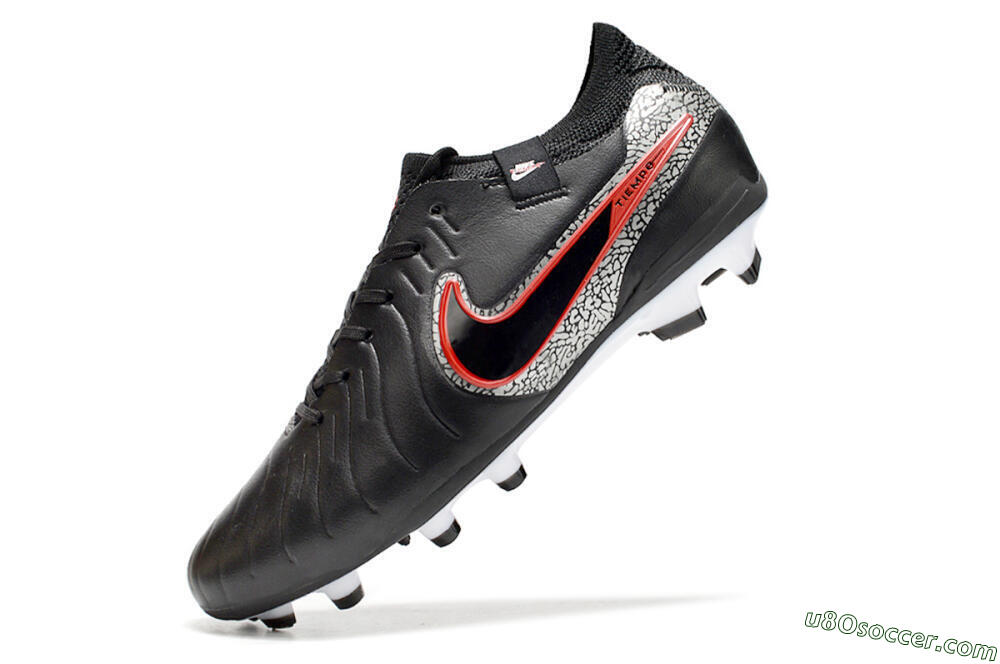 Nike Tiempo Legend 10 Elite FG Firm Ground Soccer Cleats - Black/Red/White 5
