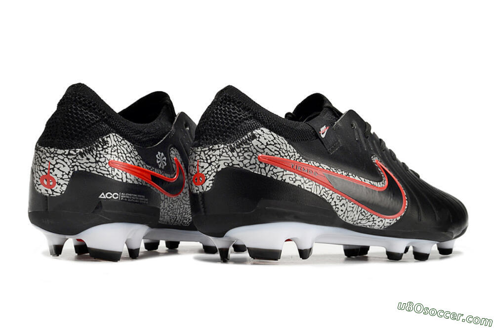 Nike Tiempo Legend 10 Elite FG Firm Ground Soccer Cleats - Black/Red/White 6