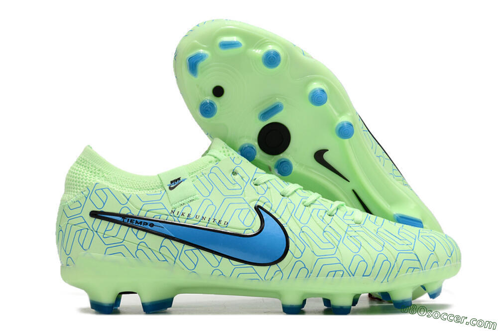 Nike Tiempo Legend 10 Elite FG Firm Ground Soccer Cleats - Green/Blue 1