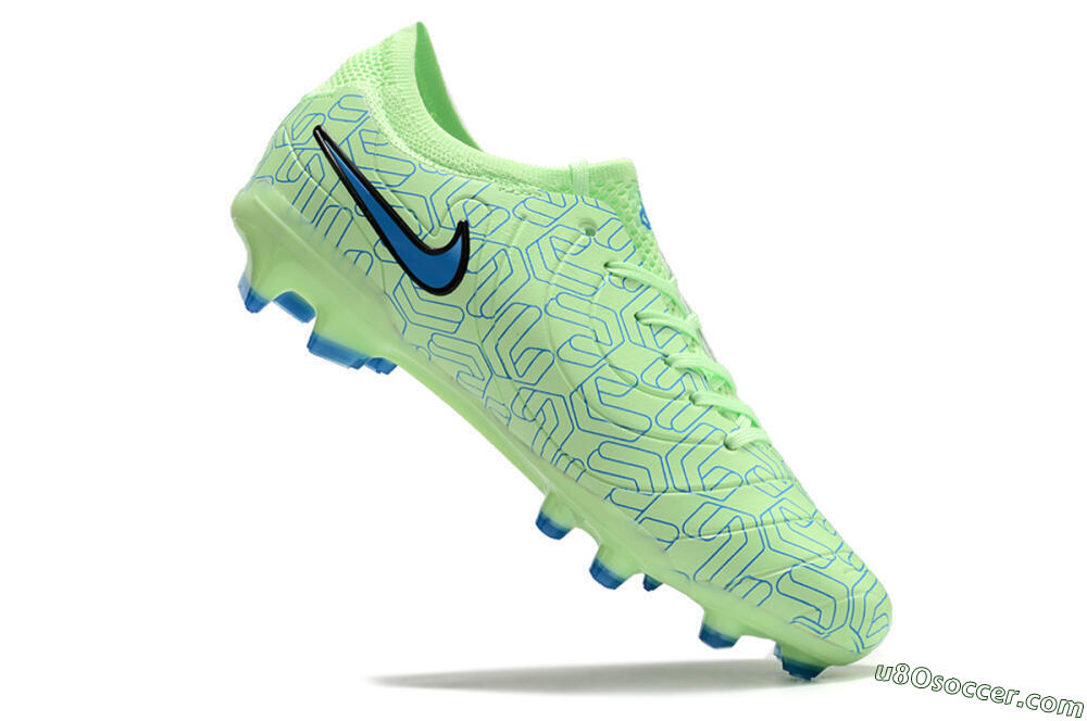 Nike Tiempo Legend 10 Elite FG Firm Ground Soccer Cleats - Green/Blue 4