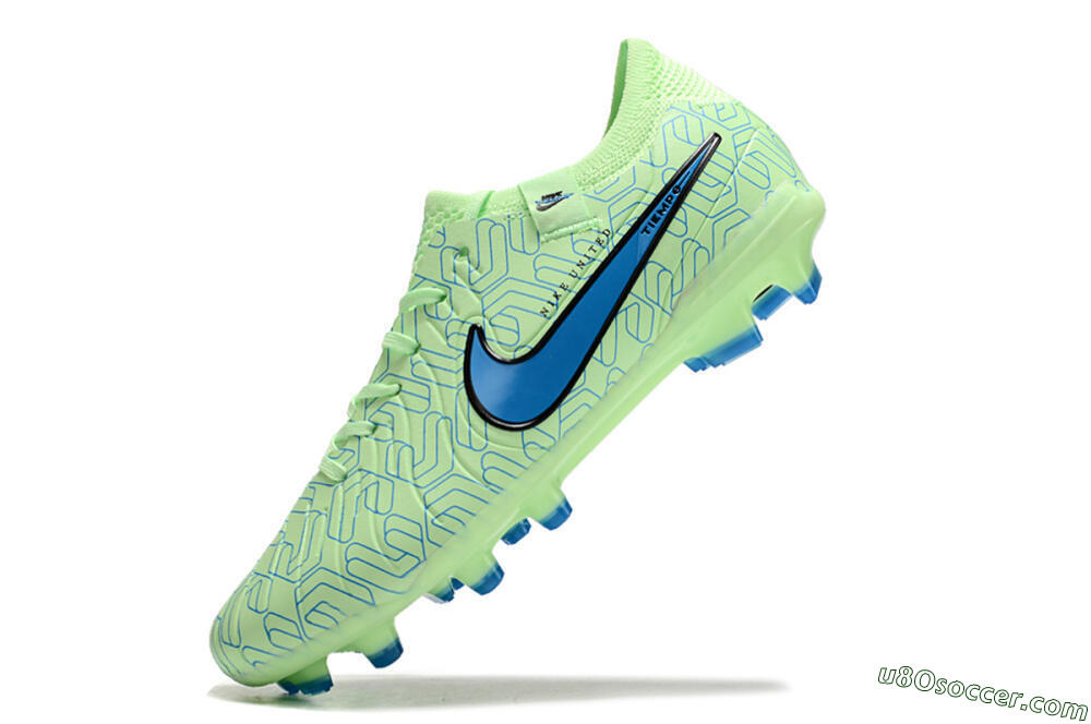 Nike Tiempo Legend 10 Elite FG Firm Ground Soccer Cleats - Green/Blue 5
