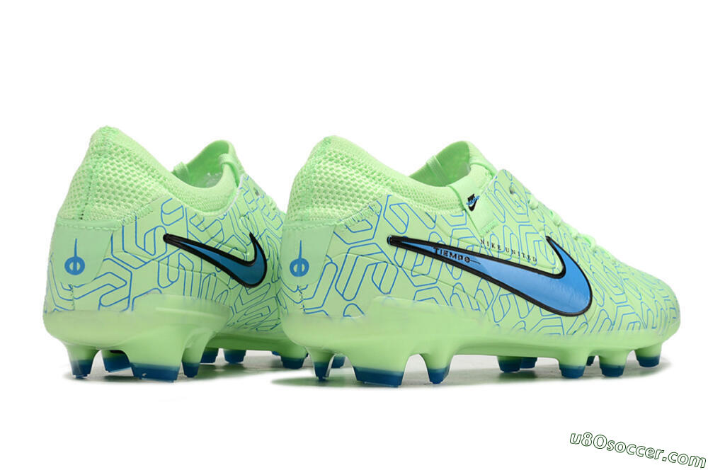 Nike Tiempo Legend 10 Elite FG Firm Ground Soccer Cleats - Green/Blue 6
