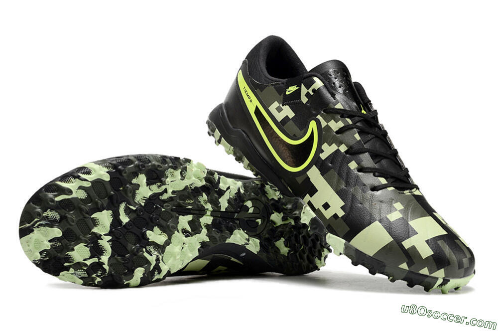 Nike Tiempo Legend 10 TF Artificial Turf Soccer Shoes - Black/Yellow/Camo 0