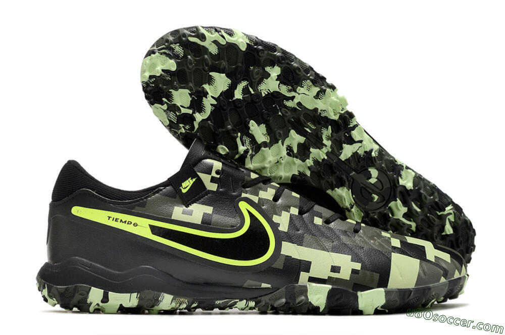 Nike Tiempo Legend 10 TF Artificial Turf Soccer Shoes - Black/Yellow/Camo 1