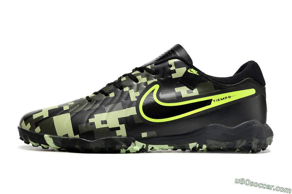 Nike Tiempo Legend 10 TF Artificial Turf Soccer Shoes - Black/Yellow/Camo 2