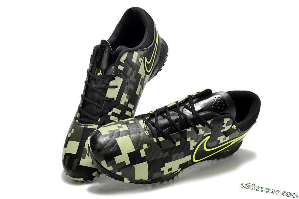 Nike Tiempo Legend 10 TF Artificial Turf Soccer Shoes - Black/Yellow/Camo 3