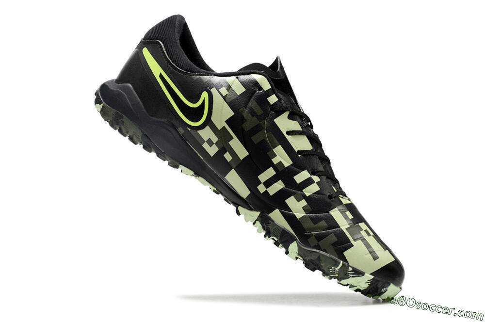 Nike Tiempo Legend 10 TF Artificial Turf Soccer Shoes - Black/Yellow/Camo 4