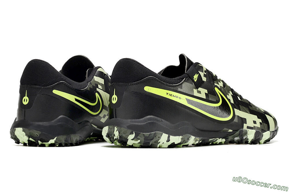 Nike Tiempo Legend 10 TF Artificial Turf Soccer Shoes - Black/Yellow/Camo 6