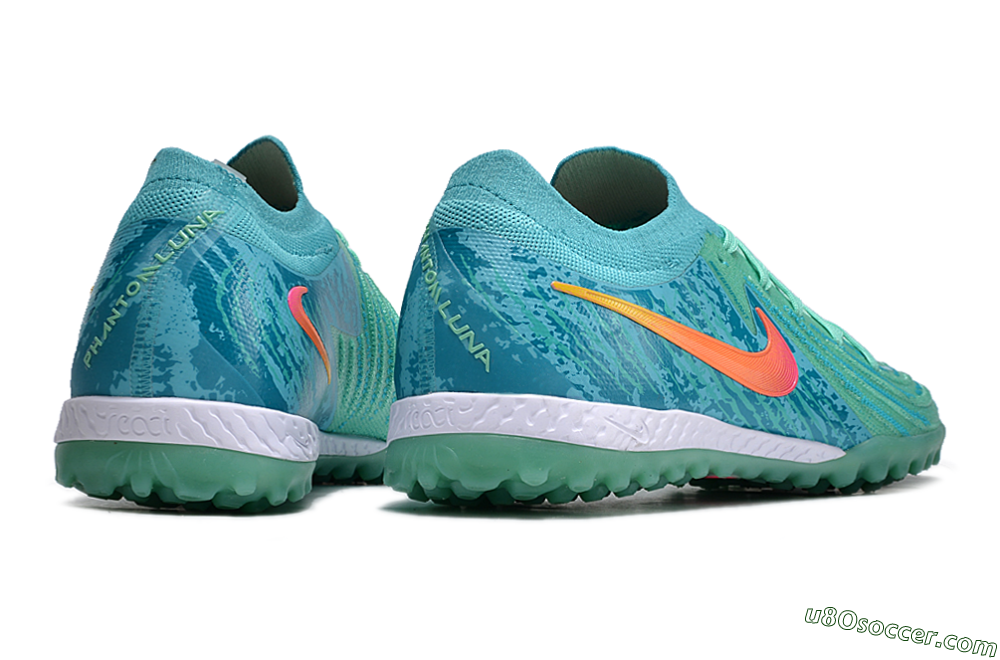 Nike Phantom GX 2 Elite TF Artificial Turf Soccer Shoes - Green/Pink/Orange 6