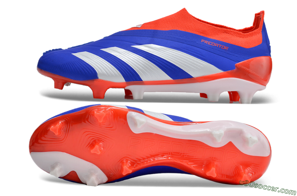 Adidas Predator Elite Laceless FG Firm Ground Soccer Cleats - Blue/White/Red 0