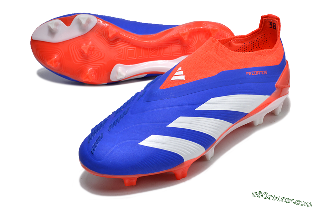 Adidas Predator Elite Laceless FG Firm Ground Soccer Cleats - Blue/White/Red 3