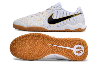Nike Tiempo Legend 10 Academy IC Indoor & Futsal Soccer Shoes - White/Gold/Black