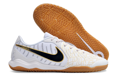 Nike Tiempo Legend 10 Academy IC Indoor & Futsal Soccer Shoes - White/Gold/Black