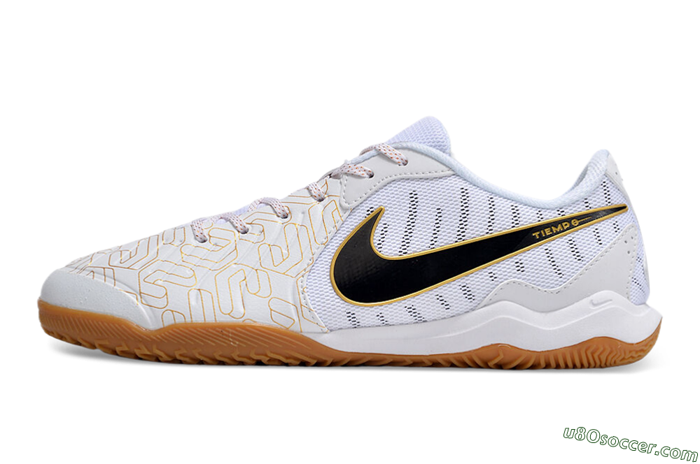 Nike Tiempo Legend 10 Academy IC Indoor & Futsal Soccer Shoes - White/Gold/Black 2