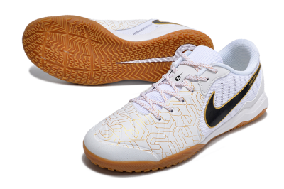Nike Tiempo Legend 10 Academy IC Indoor & Futsal Soccer Shoes - White/Gold/Black