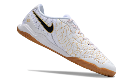 Nike Tiempo Legend 10 Academy IC Indoor & Futsal Soccer Shoes - White/Gold/Black