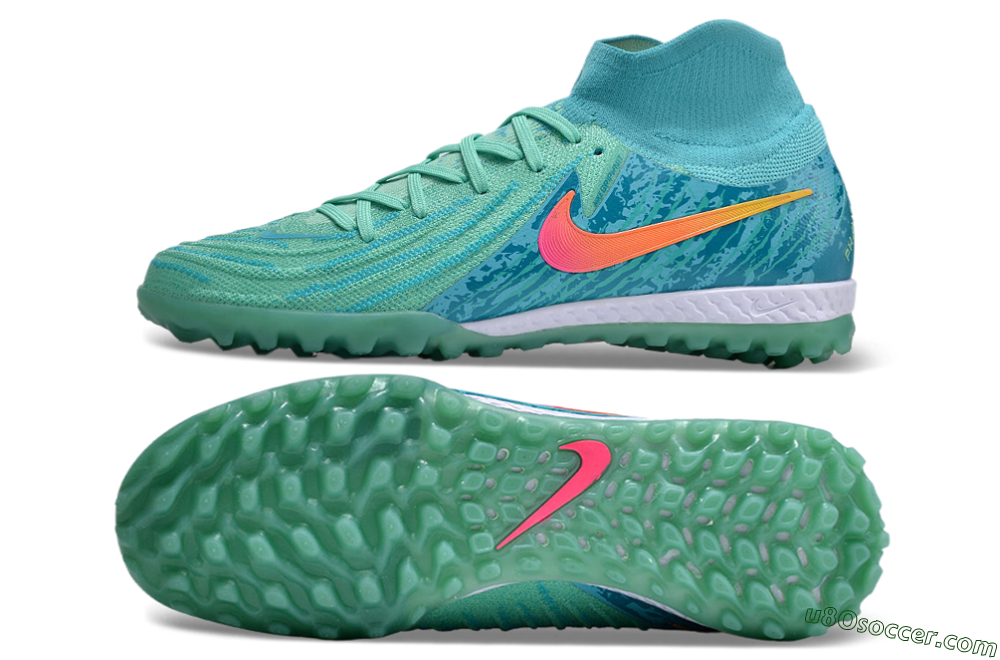 Nike Phantom Luna Elite NU TF Artificial Turf Soccer Shoes - Green/Pink/Orange 0