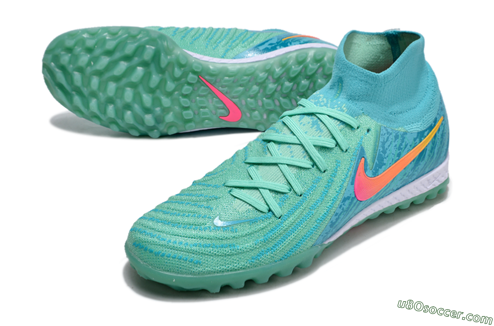 Nike Phantom Luna Elite NU TF Artificial Turf Soccer Shoes - Green/Pink/Orange 3